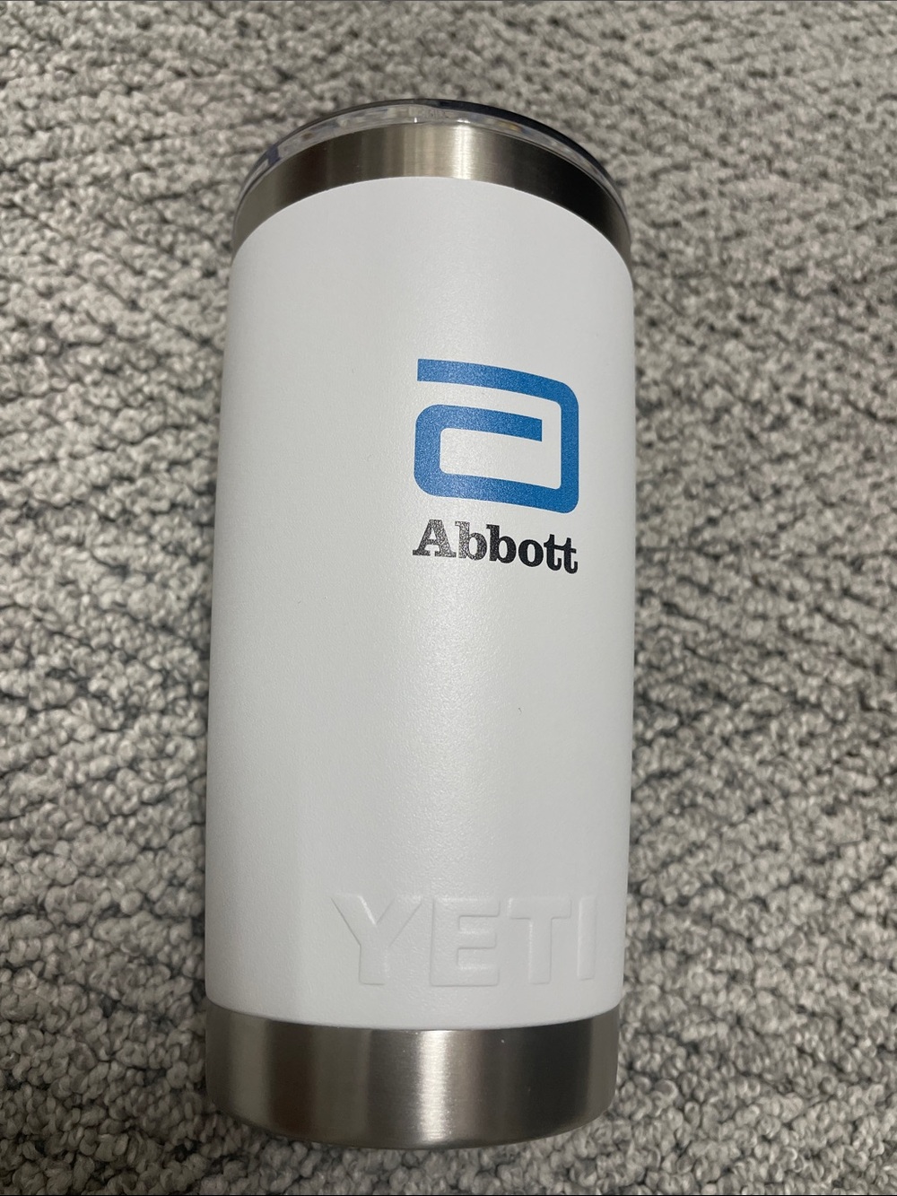 Yeti Rambler with slide lid Tumbler with Blue Abbott Logo